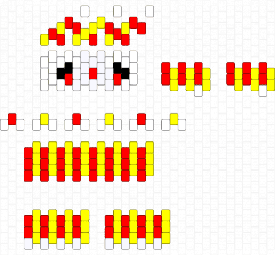 red and yellow clown - red,yellow
