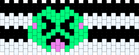 Angry froggie (with straight flag behind it) - white,teal,frog,straight,black,green,pink,angry,silly
