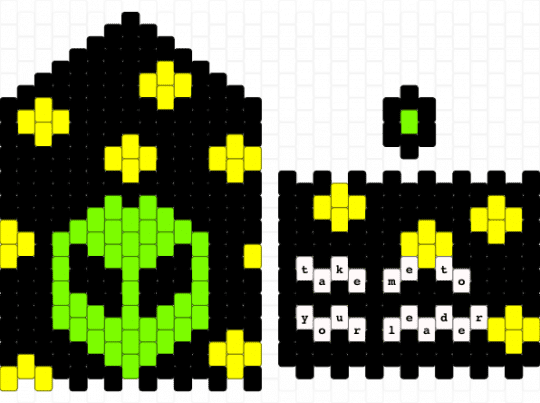 alien wallet - black,yellow,green,alien,space