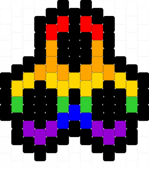 rainbow biohazard charm - black,orange,yellow,purple