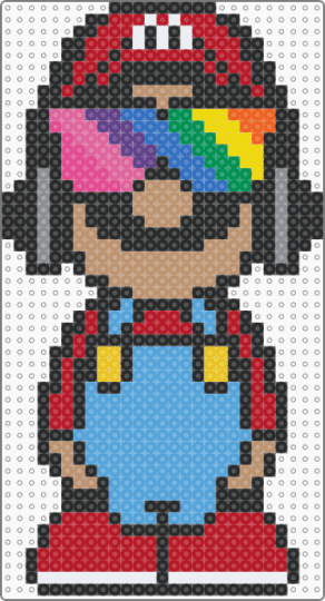 Mario Rave - black,red,light blue,beige,rave,mario,party
