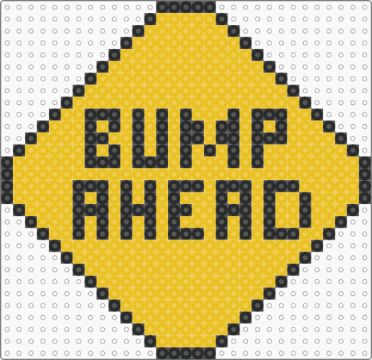 Bump Ahead - black, bump, rave, sign, yellow