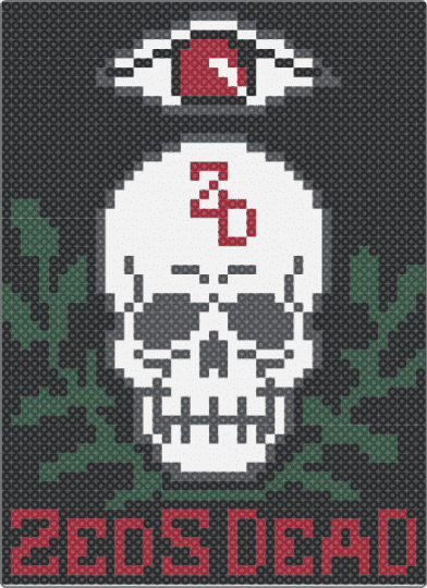 Skull Zeds Dead - zeds dead,dj,edm,music,poster,skull,eye,album art,halloween,spooky,black,gray,tattoo