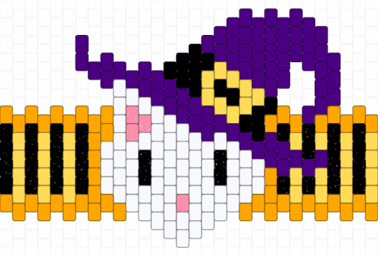 Cat with Witch Hat Cuff - cat, cuff, halloween, kitten, october, orange, purple, scary, spooky, witch