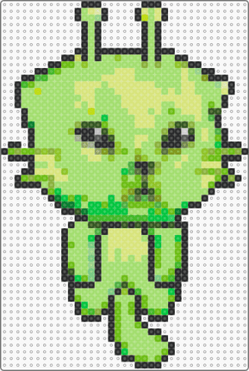 Glorp Alien Cat (no dangle) - green,yellow
