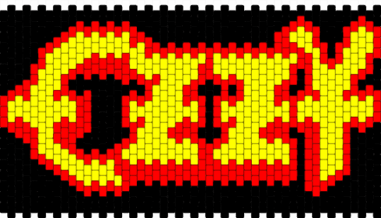 Ozzy Cuff - ozzy osbourne,black sabbath,cuff,text,logo,name,music,musician,metal,red,yellow