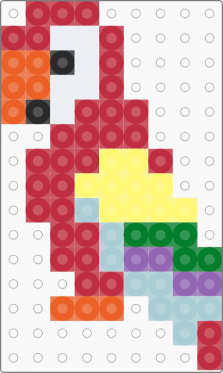 Parrot - red,parrot,fuse beads,perler beads,perler