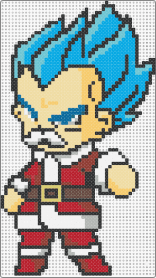 Vegeta Navideño - vegeta,santa claus,dragon ball z,costume,character,christmas,anime,cartoon,holiday,light blue,beige,yellow,red