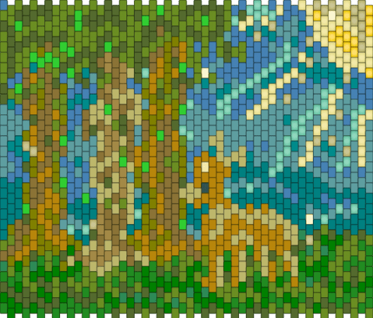 deer in the woods - gold,green,teal,cotdforestcreatures