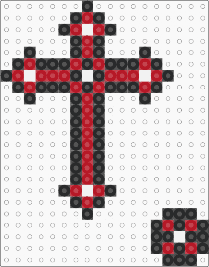 Rosary Cross Alt - black,red