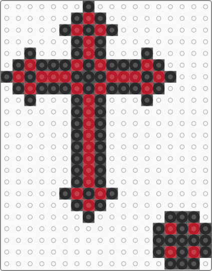 Rosary Cross - black,red