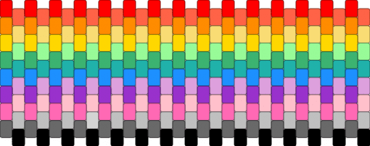 rainbow - red,yellow,teal,pink