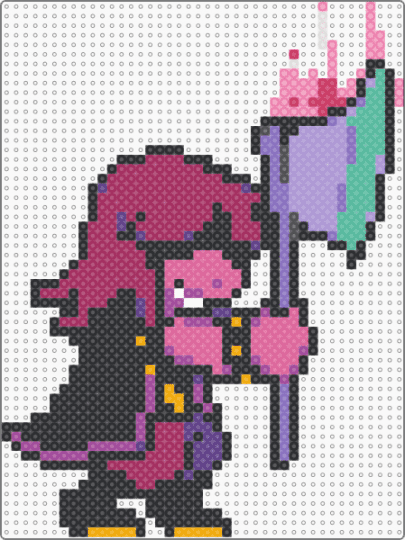 Violent Ax Susie (Deltarune) - black, deltarune, deltarune chapter 1, kris, lancer, pink, ralsei, susie, undertale