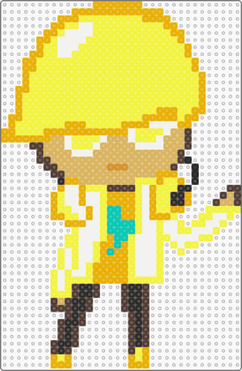 Lemon Cookie Perler - orange,yellow,crk,cookie run
