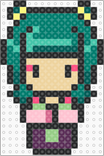 Maomao perler!! - beige,teal,pink