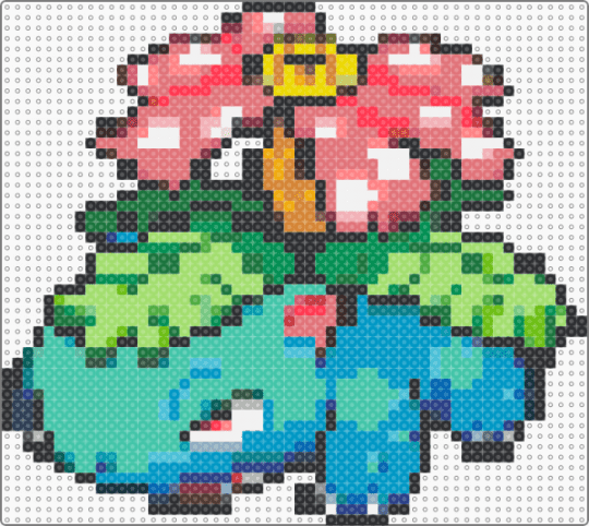 Venusaur Box Sprite- 4 boards - red,green,light blue,teal,pokemon,sprite,cute,nintendo,pixel,perler