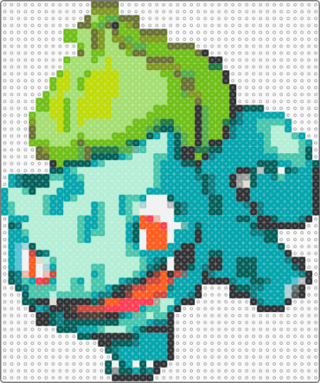 Bulbasaur Sprite - green,gray,teal,light blue,pokemon,sprite,cute,perler,nintendo,pixel