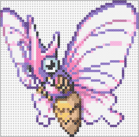 Venomoth Sprite - venomoth,video game,gaming,pokemon,white,purple,blue,pink,sprite,cute,nintendo,pixel,perler