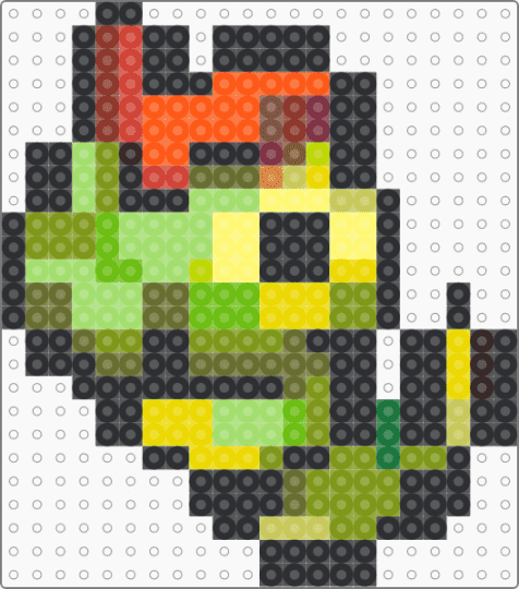 Caterpie Box Sprite- 1 board - black,green,gold,yellow,pokemon,sprite,cute,nintendo,pixel,perler
