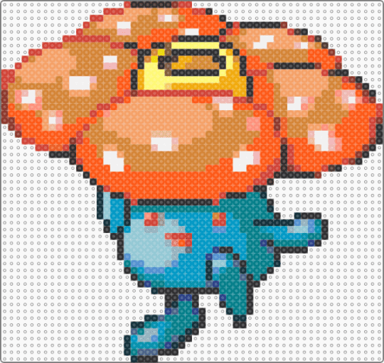 Vileplume Sprite - red,orange,light blue,teal,pokemon,sprite,cute,nintendo,pixel,perler