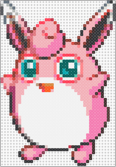 Wigglytuff Sprite - beige,red,brown,pink,pokemon,sprite,cute,nintendo,pixel,perler