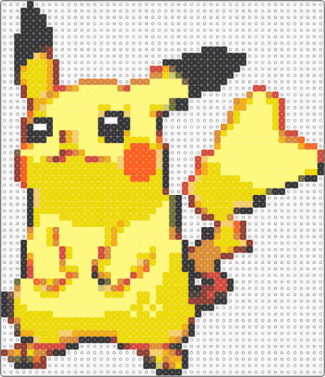 Pikachu Sprite - yellow,orange,pokemon,sprite,cute,nintendo,pixel,perler