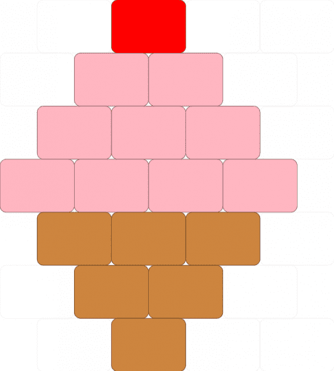 ice cream cone - orange,pink