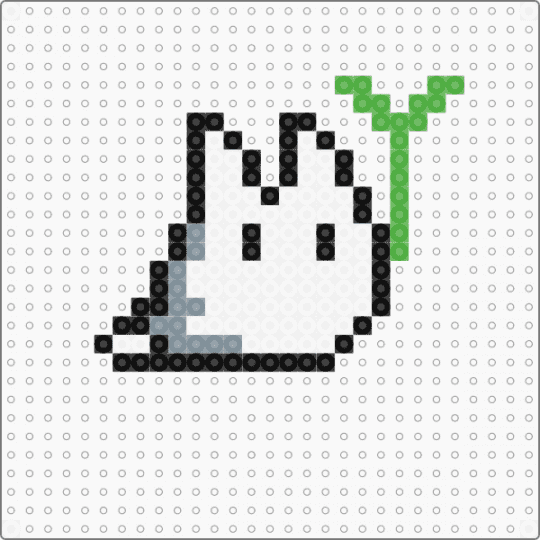 Chibi Totoro 1 bis - white,gray,green