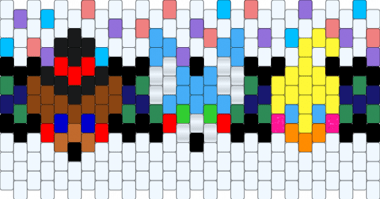 FNAF 2 Cuff (Small) - white,red,light blue,purple,colorful,fnaf,five nights at freddys,fnaf 2,toy bonnie,toy chica,toy freddy,cuff,multi stitch