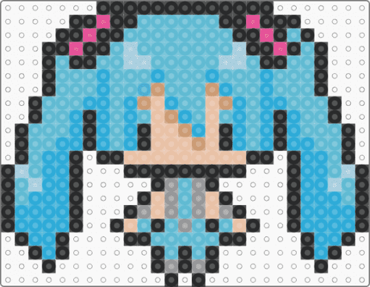 Miku perler!!!!!! - light blue