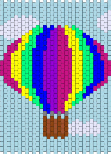Hot air balloon - purple,light blue,rainbow,clouds,sky,beautiful,hot air balloon,balloon