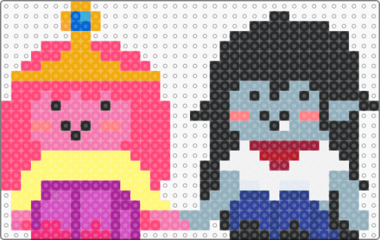Marcy and Bonnie - light blue,red,pink,marceline,bonnie,adventure time,obsidian,bubbline,bubblegum,yuri,princess