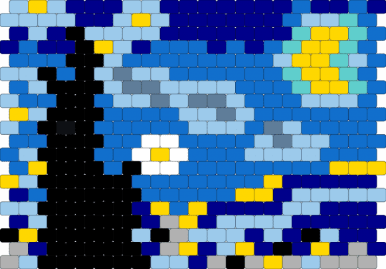 Starry night - light blue,purple,blue