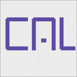 Cal Name Perler Bage - text,custom,personalized,initials,name,purple,bold,simple,crisp,unique