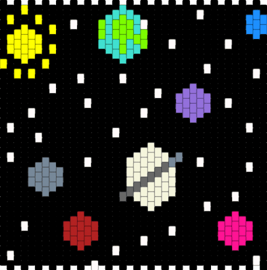 planet bag - black,yellow,light blue,gray