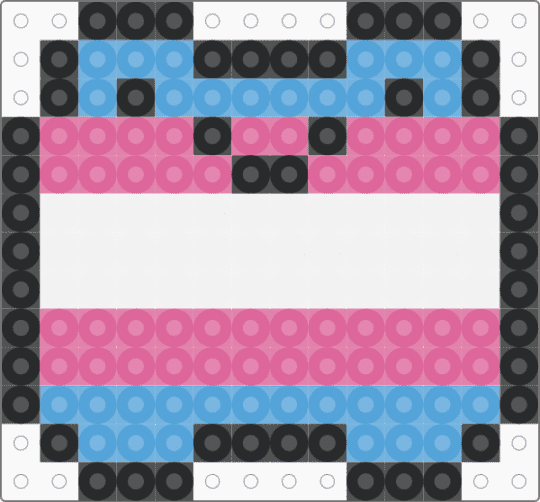 Transgender frog perler beads - light blue,pink