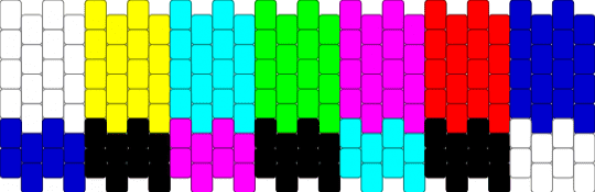 TV Color bars Kandi cuff 📺 - light blue,pink,purple
