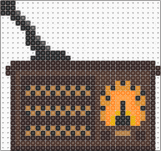 Large perler bead antique radio 📻 - brown