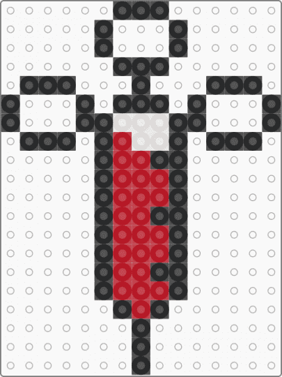 Perler syringe charm 💉 - black,red
