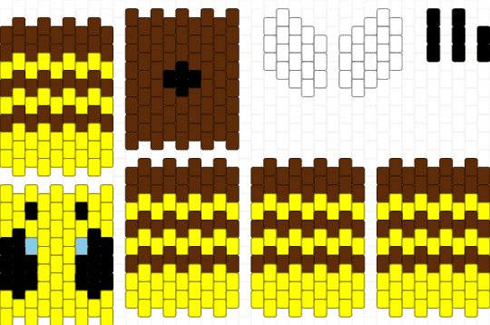 Simple Minecraft Bee - 3d, bee, brown, buzz, game, minecraft, minecraft bee, simple, video game, yellow