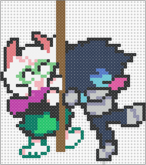 Ralsei & Kris (Deltarune) - tan,purple,beige,teal,ralsei,deltarune,ralsei deltarune,kris,kris deltarune