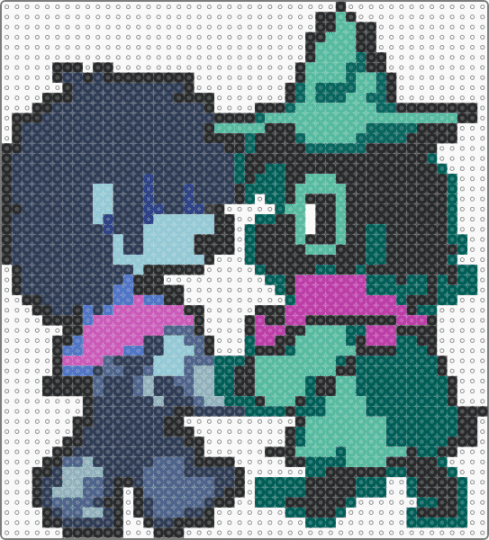 Ralsei & Kris walk - deltarune, gray, kris deltarune, purple, ralsei deltarune, teal