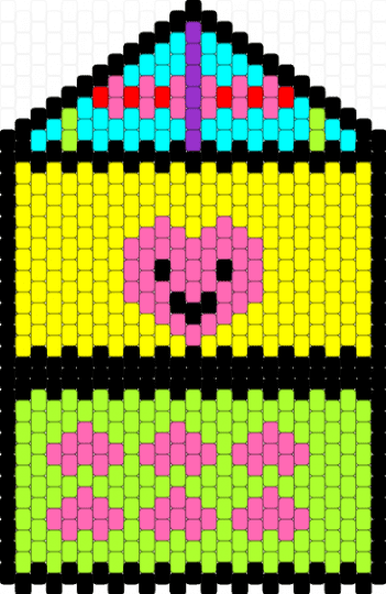 Wallet pattern small - green,yellow,pink