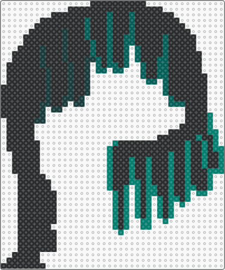 Green Monster Kelp (Rain world) - black,teal,gray