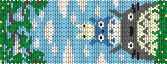 Totoro and friends - light blue,green
