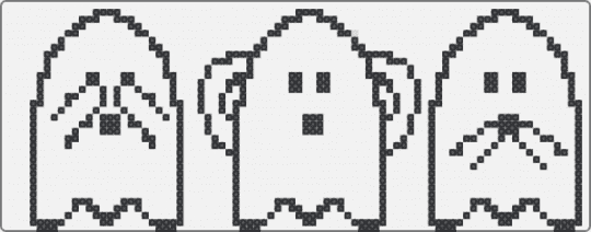 Ghost: see no evil hear no evil speak no evil - white