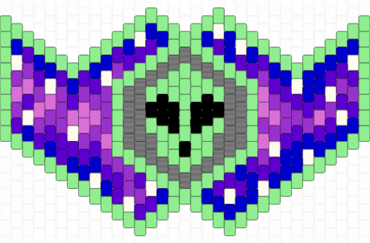 outer space mask but i altered the colors because i dont have enough blue beads - purple,teal,mask,space,alien