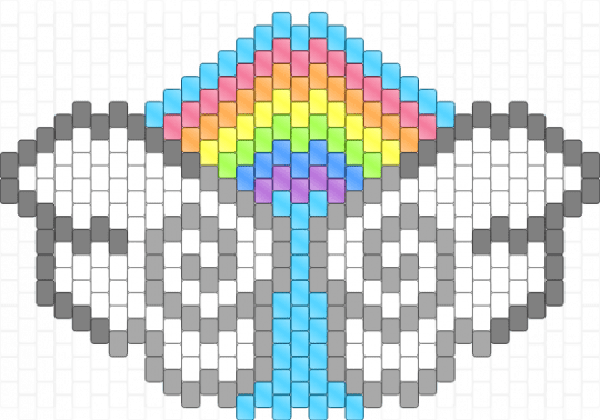 rainbow sky winged mask - white,light blue,gray,beige,mask,rainbow,wings,wing