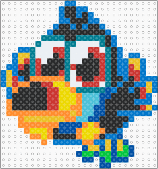 Tiki the Pilfering Toucan Moshling - toucan,bird,animal,cartoon,gaming,video game,blue,orange,yellow,red,moshi monsters,moshling,tiki,birdies,virtual pet