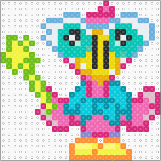 Tuco the Garish Glamingo Moshling - teal,yellow,light blue,pink,moshling,moshi monsters,birdies,virtual pet,video game,super moshling,tuco